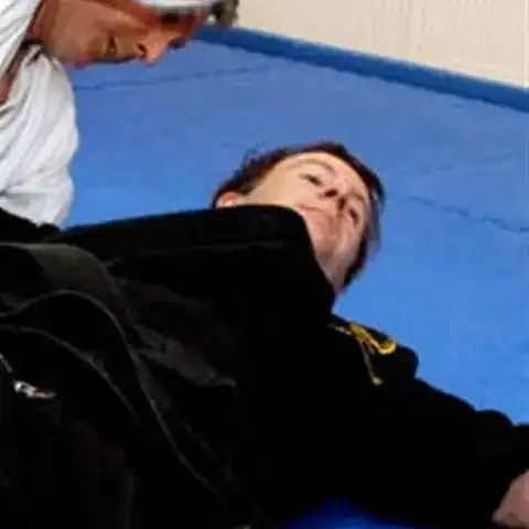 Sensei John Armstrong practising ground defence