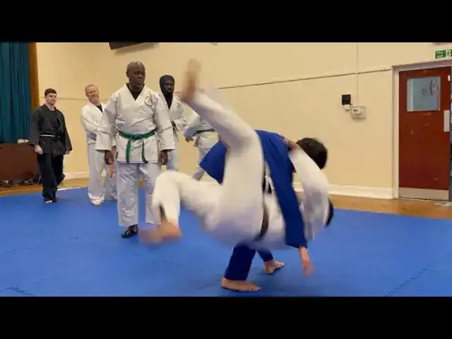 Junior students taking part in a Japanese Ju-Jitsu Black Belt grading