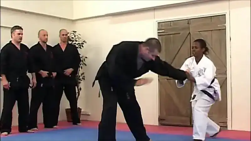 Women demonstrating Japanese Ju-Jitsu self-defence techniques